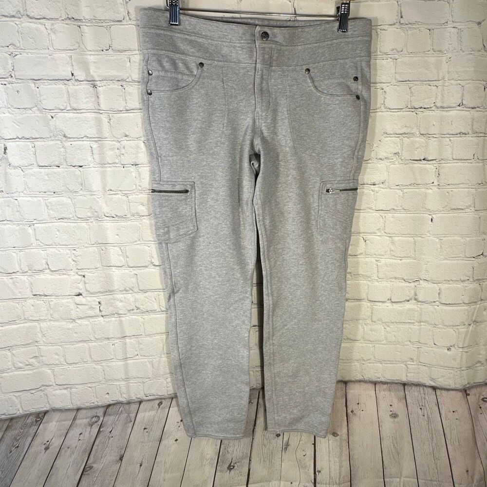 Athleta‎ Pants Womens 12 Gray Rockwell Jogger leggings Zippered Pockets Accents